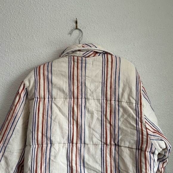 Free People Astrid Quilted Jacket Womens Small Boho Casual Striped Oversized - Picture 11 of 13